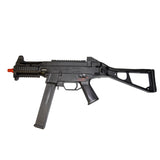 H&K UMP Gas Blowback Rifle -       Officially Licensed Authentic Replica      Velocity: 380FPS      Magazine: 30rd      Weight: 4.65lbs      Propellant: Green Gas      Ammo: 6mm .20g/.25g precision bbs      Full, Semi, and 2-shot burst select fire      Full Metal Gearbox and Gears      Metal Gun      Adjustable rear sight      Adjustable Hop-up